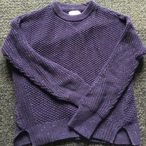Purple Cable Knit Sweater